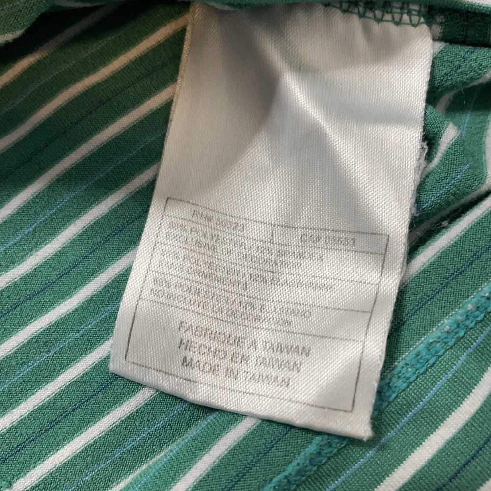 Nike Golf Dri-Fit UV Polo Shirt XL Green Striped Athletic Stretch Performance - Picture 7 of 12